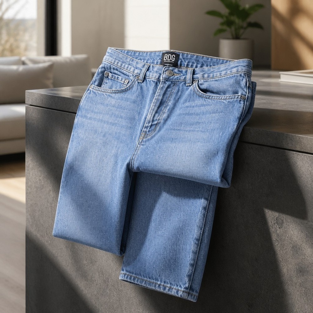 BDG Urban Outfitters Barrel Baggy Wide Leg Jeans Blue Denim 30W 32L Skater Y2K